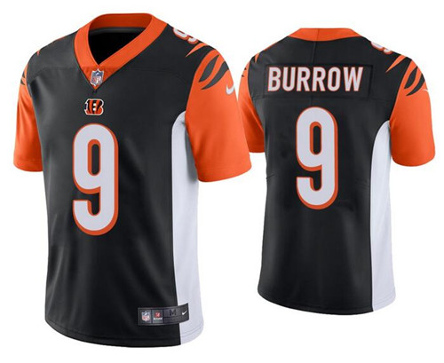 Personalized Bengals 9 Joe Burrow Black Black 2020 NFL Draft First Round Pick Untouchable Limited Jersey
