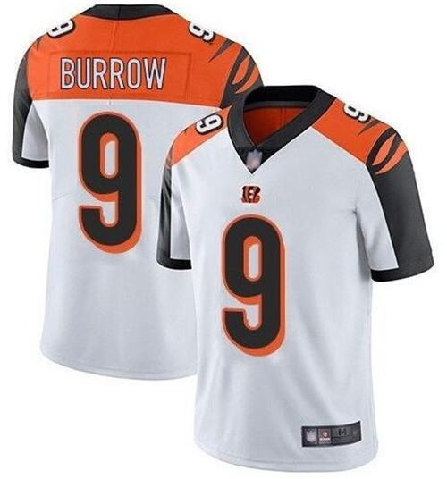 Personalized Bengals 9 Joe Burrow White Black 2020 NFL Draft First Round Pick Untouchable Limited Jersey