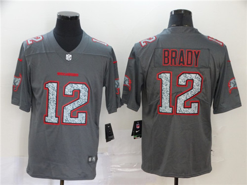 Personalized Buccaneers 12 Tom Brady Gray Camo Untouchable Limited Jersey