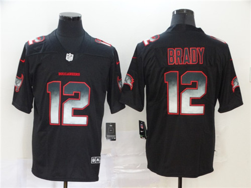 Personalized Buccaneers 12 Tom Brady Black Arch Smoke Untouchable Limited Jersey