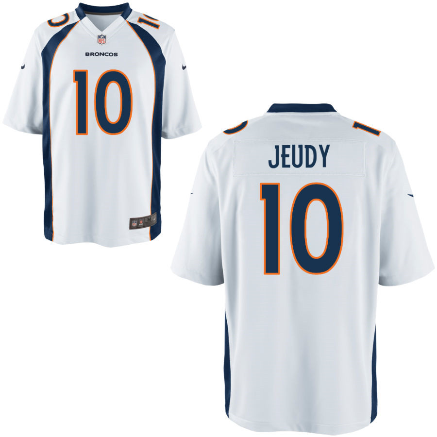 Personalized Men’s Denver Broncos #10 Jerry Jeudy White 2020 NFL Draft limited Jersey_1