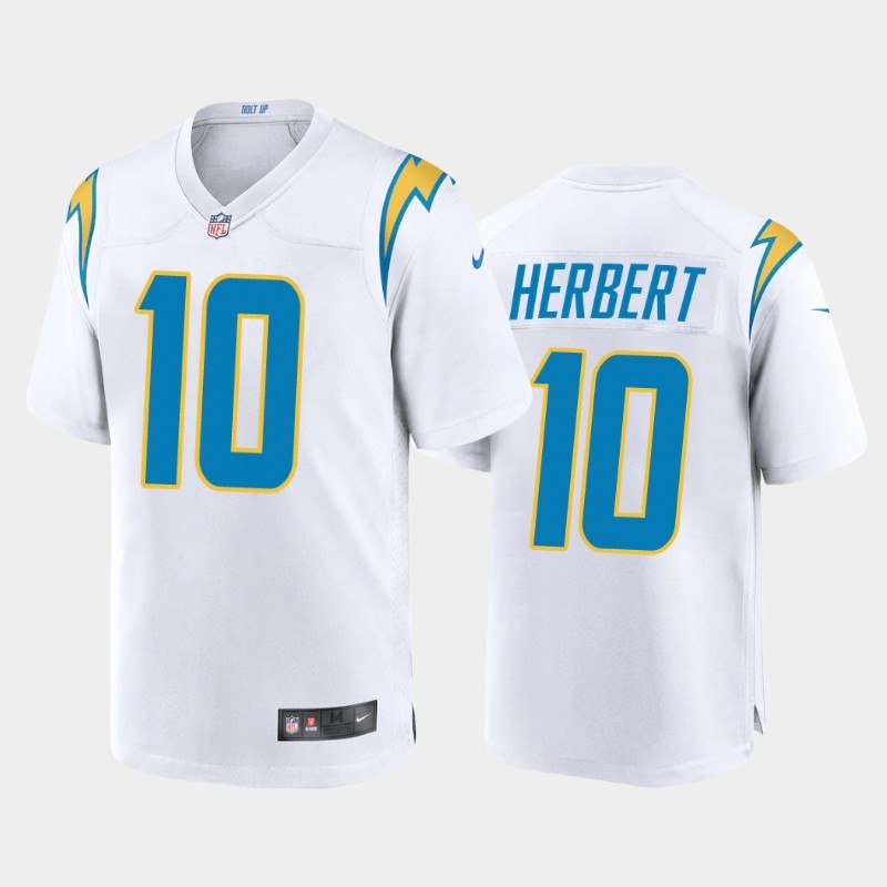 Personalized Chargers 10 Justin Herbert White 2020 NFL Draft First Round Pick Untouchable Limited Jersey