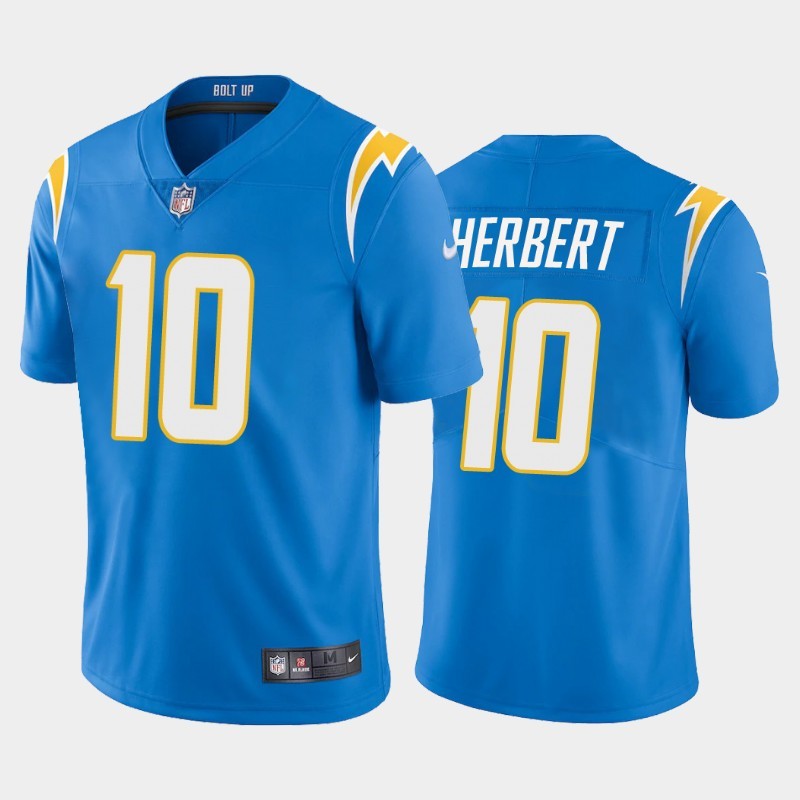 Personalized Chargers 10 Justin Herbert Light Blue 2020 NFL Draft First Round Pick Untouchable Limited Jersey