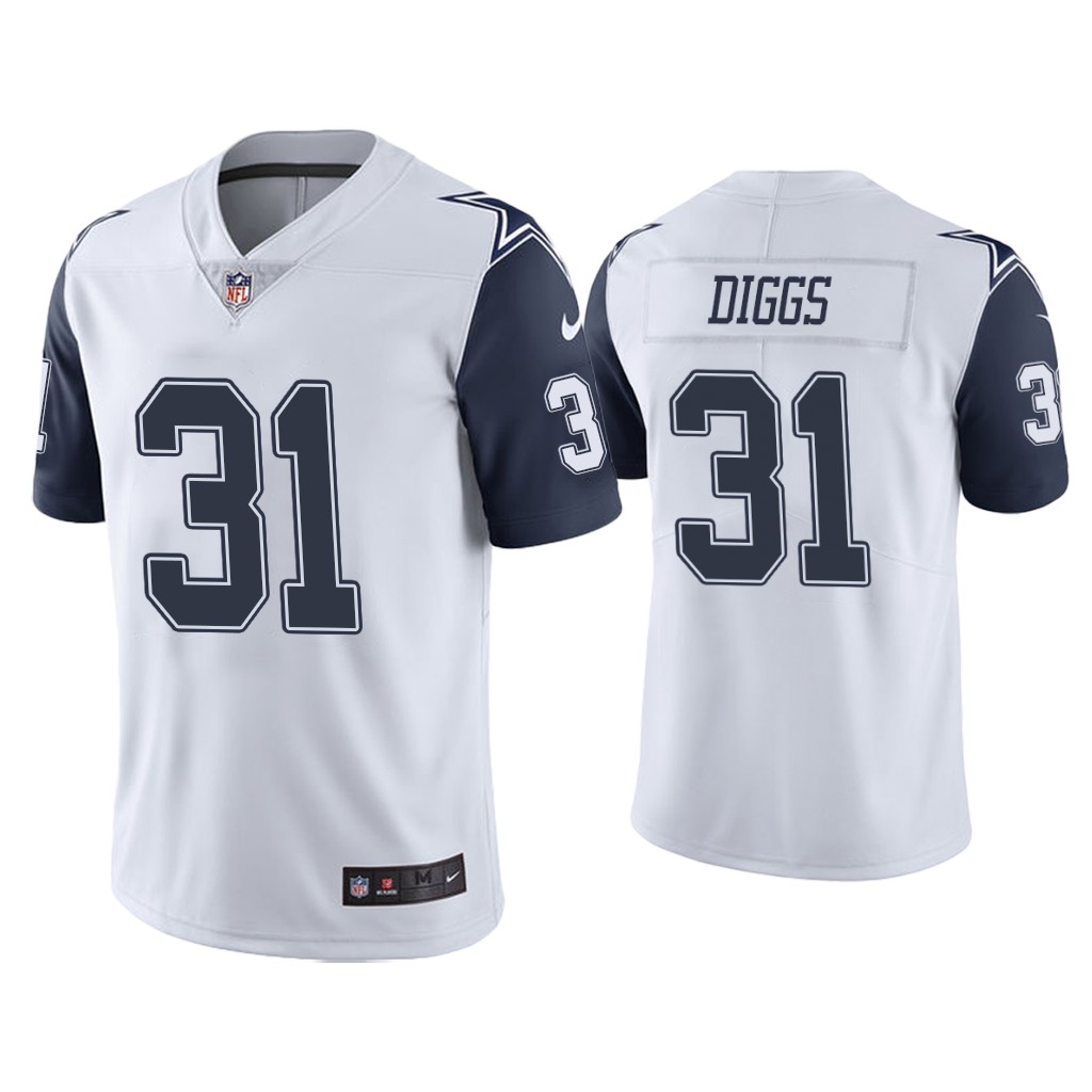 Personalized Cowboys #31 trevon diggs White Men’s Stitched NFL Limited Rush Jersey