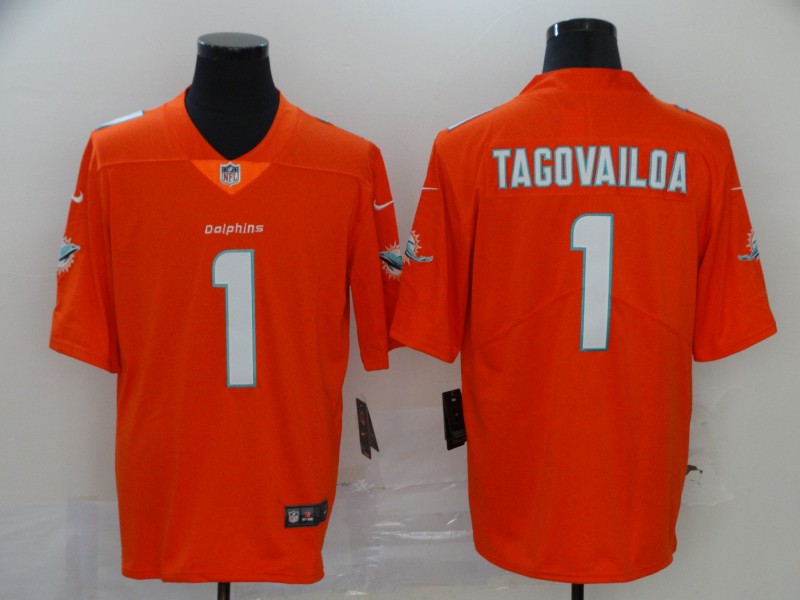 Personalized Dolphins 1 Tua Tagovailoa Orange Inverted Legend Limited Jersey