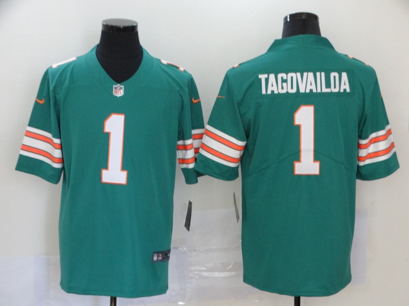 Personalized Dolphins 1 Tua Tagovailoa Aqua Throwback Untouchable Limited Jersey