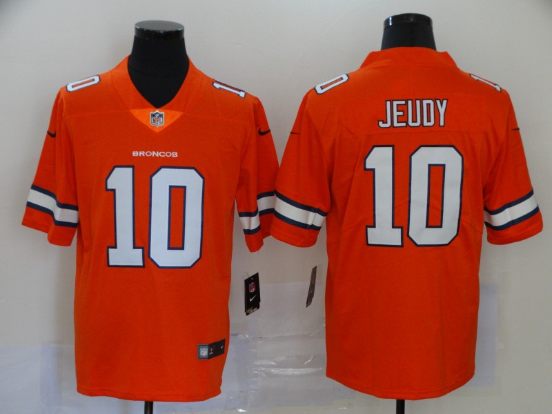 Personalized Broncos 10 Jerry Jeudy Orange 2020 NFL Draft First Round Pick Color Rush Limited Jersey
