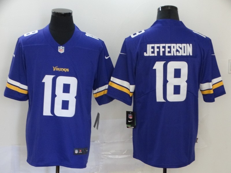 Personalized Vikings 18 Justin Jefferson Purple 2020 NFL Draft First Round Pick Untouchable Limited Jersey