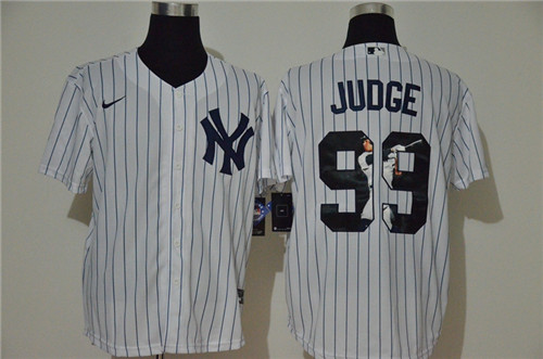 Personalized Yankees 99 Aaron Judge White Cool Base Player Jersey