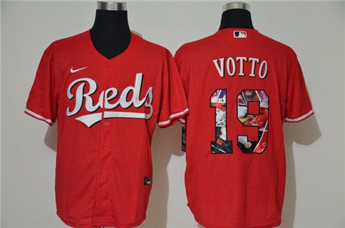 Personalized Reds 19 Joey Votto Red Cool Base Player Jersey