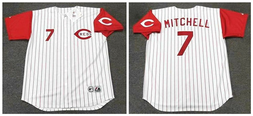 Personalized Reds 7 Kevin Mitchell White Throwback Cool Base Jersey