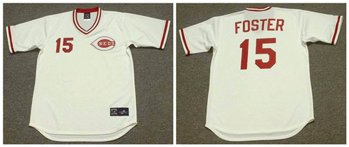 Personalized Reds 15 George Foster White 1975’S Throwback Cool Base Jersey