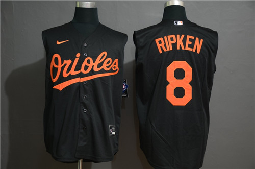 Personalized Orioles 8 Cal Ripken Jr Navy Cool Base Sleeveless Jersey