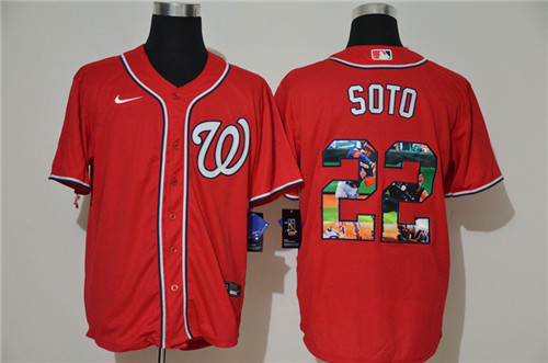 Personalized Nationals 22 Juan Soto Red Cool Base Player Jersey