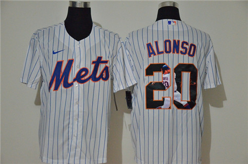 Personalized Mets 20 Pete Alonso White Cool Base Player Jersey