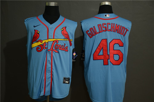Personalized Cardinals 46 Paul Goldschmidt Light Blue Cool Base Sleeveless Jersey