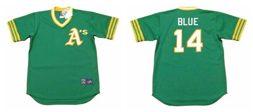 Personalized Athletics 14 Vida Blue Green 1973’S Throwback Cool Base Jersey