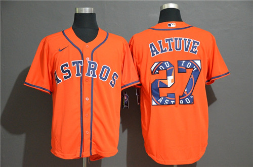 Personalized Astros 27 Jose Altuve Orange 2020 Cool Base Fashion Jersey