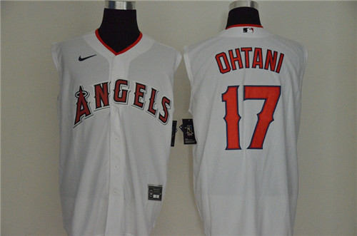 Personalized Angels 17 Shohei Ohtani White Cool Base Sleeveless Jersey