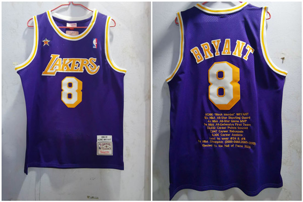 Personalized Lakers 8 Kobe Bryant Purple 1996-97 Hardwood Classics Jersey