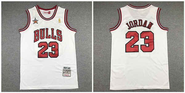 Personalized Bulls 23 Michael Jordan White 1998 All-Star Hardwood Classics Jersey
