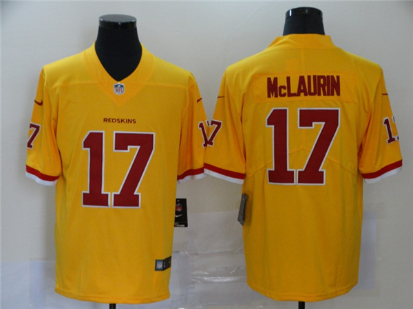 Personalized Redskins 17 Terry McLaurin Yellow Color Rush Limited Jersey