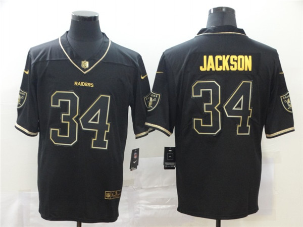 Personalized Raiders 34 Bo Jackson Black Gold Untouchable Limited Jersey