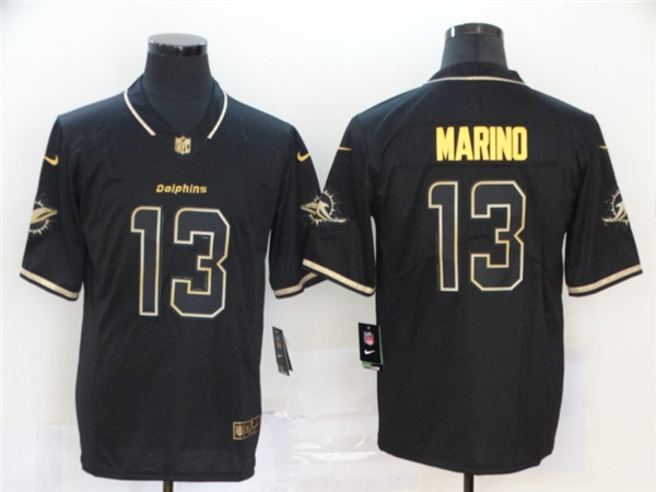 Personalized Dolphins 13 Dan Marino Black Gold Untouchable Limited Jersey