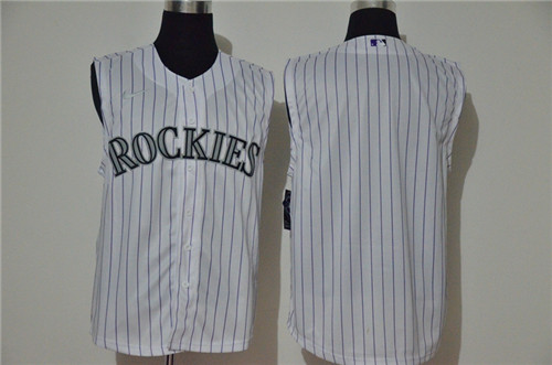 Personalized Rockies Blank White Cool Base Sleeveless Jersey