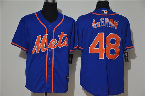 Personalized Mets 48 Jacob DeGrom Royal 2020 Cool Base Jersey
