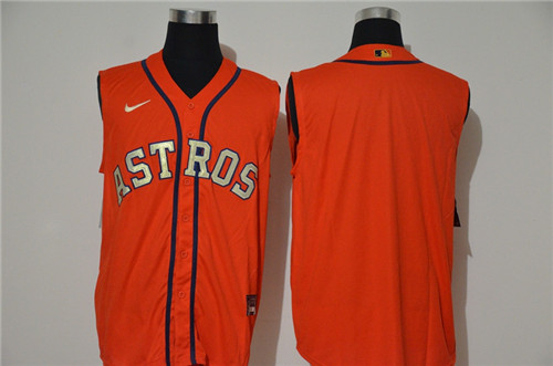 Personalized Astros Blank Orange Cool Base Sleeveless Jersey