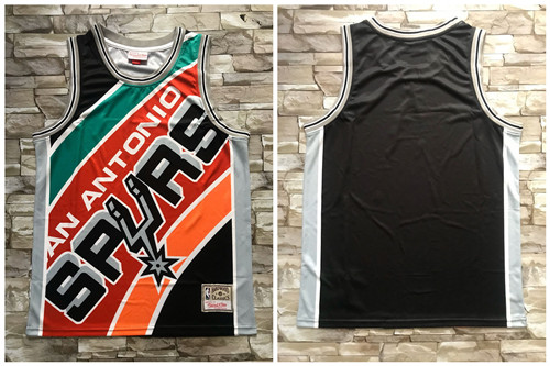 Personalized Spurs Big Face Black Hardwood Classics Swingman Jersey