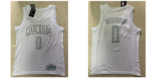 Personalized Rockets 0 Russell Westbrook White 2020 MVP Swingman Jersey
