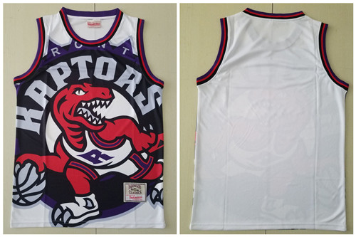 Personalized Raptors Big Face White Hardwood Classics Swingman Jersey