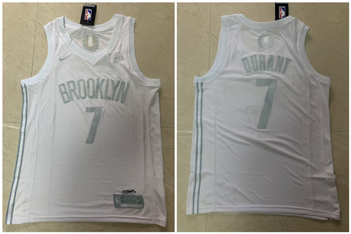 Personalized Nets 7 Kevin Durant White Swingman MVP Jersey