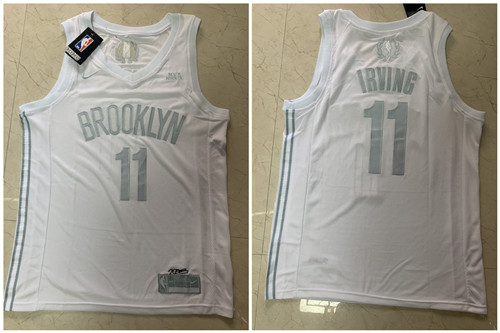 Personalized Nets 11 Kyrie Irving White Swingman MVP Jersey