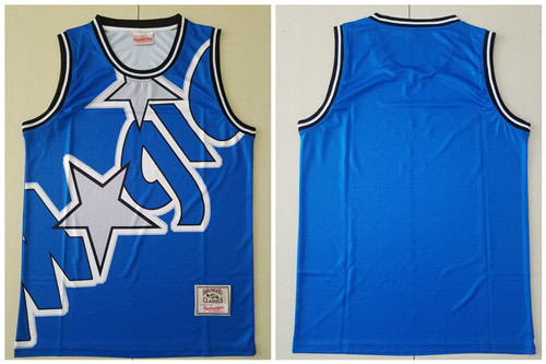 Personalized Magic Big Face Blue Hardwood Classics Swingman Jersey