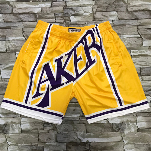 Personalized Lakers Yellow Big Face With Pocket Swingman Shorts