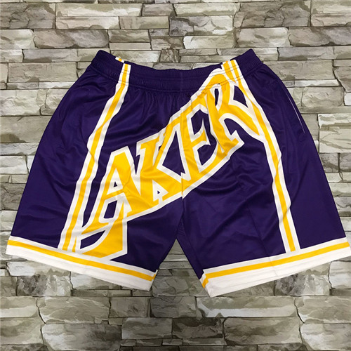 Personalized Lakers Purple Black Big Face With Pocket Swingman Shorts