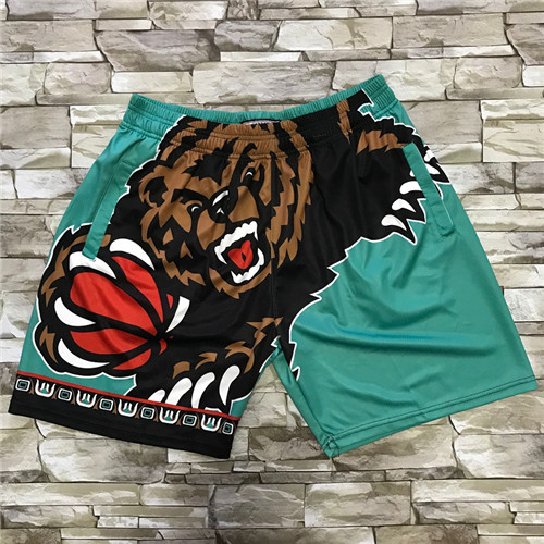Personalized Grizzlies Green Black Big Face With Pocket Swingman Shorts