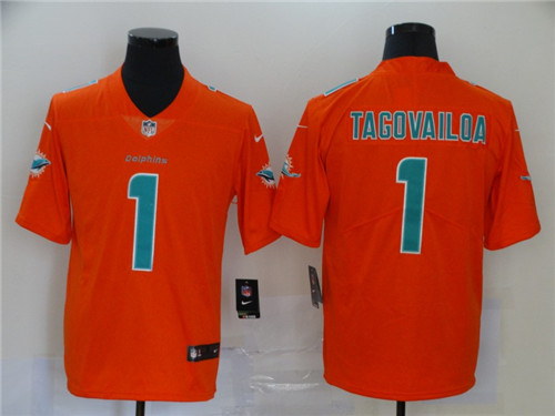 Personalized Dolphins 1 Tua Tagovailoa Orange Inverted Legend Limited Jersey