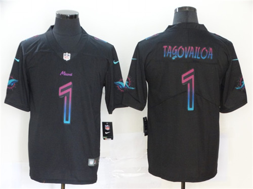 Personalized Dolphins 1 Tua Tagovailoa Black City Edition Untouchable Limited Jersey