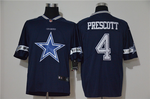 Personalized Cowboys 4 Dak Prescott Navy Untouchable Limited Jersey