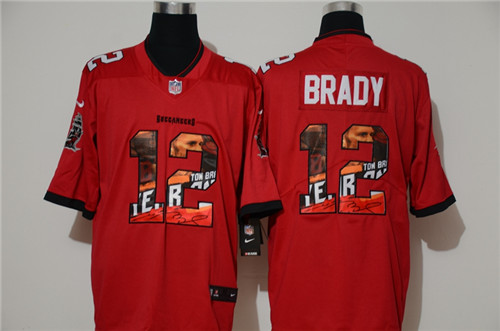 Personalized Buccaneers 12 Tom Brady Red Untouchable Signature Edition Limited Jersey
