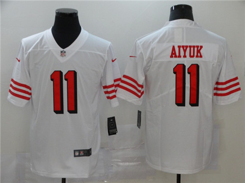Personalized 49ers 11 Brandon Aiyuk White 2020 NFL Draft First Round Pick Color Rush Untouchable Limited Jersey