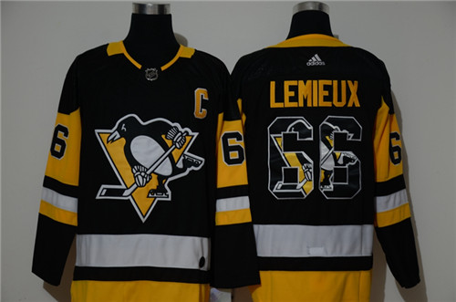 Personalized Penguins 66 Mario Lemieux Black Fashion Jersey