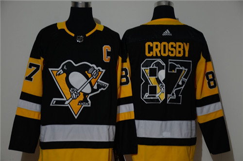 Personalized Penguins 87 Sidney Crosby Black Fashion Jersey