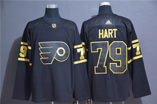 Personalized Flyers 79 Carter Hart Black Gold Jersey