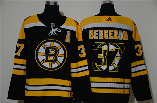 Personalized Bruins 37 Patrice Bergeron Black Fashion Jersey