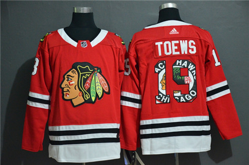 Personalized Blackhawks 19 Jonathan Toews Red Fashion Jersey